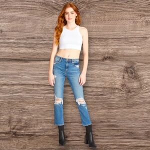VIGOSS Stevie Crop Straight Denim Jeans Distressed  women’s size 26